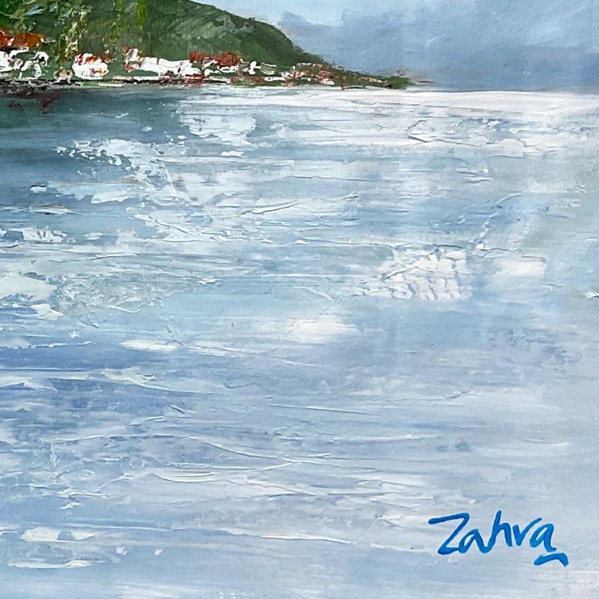 Zahra, Original Acrylic Painting on Canvas (25" x 37"), Hand Signed with Letter of Authenticity