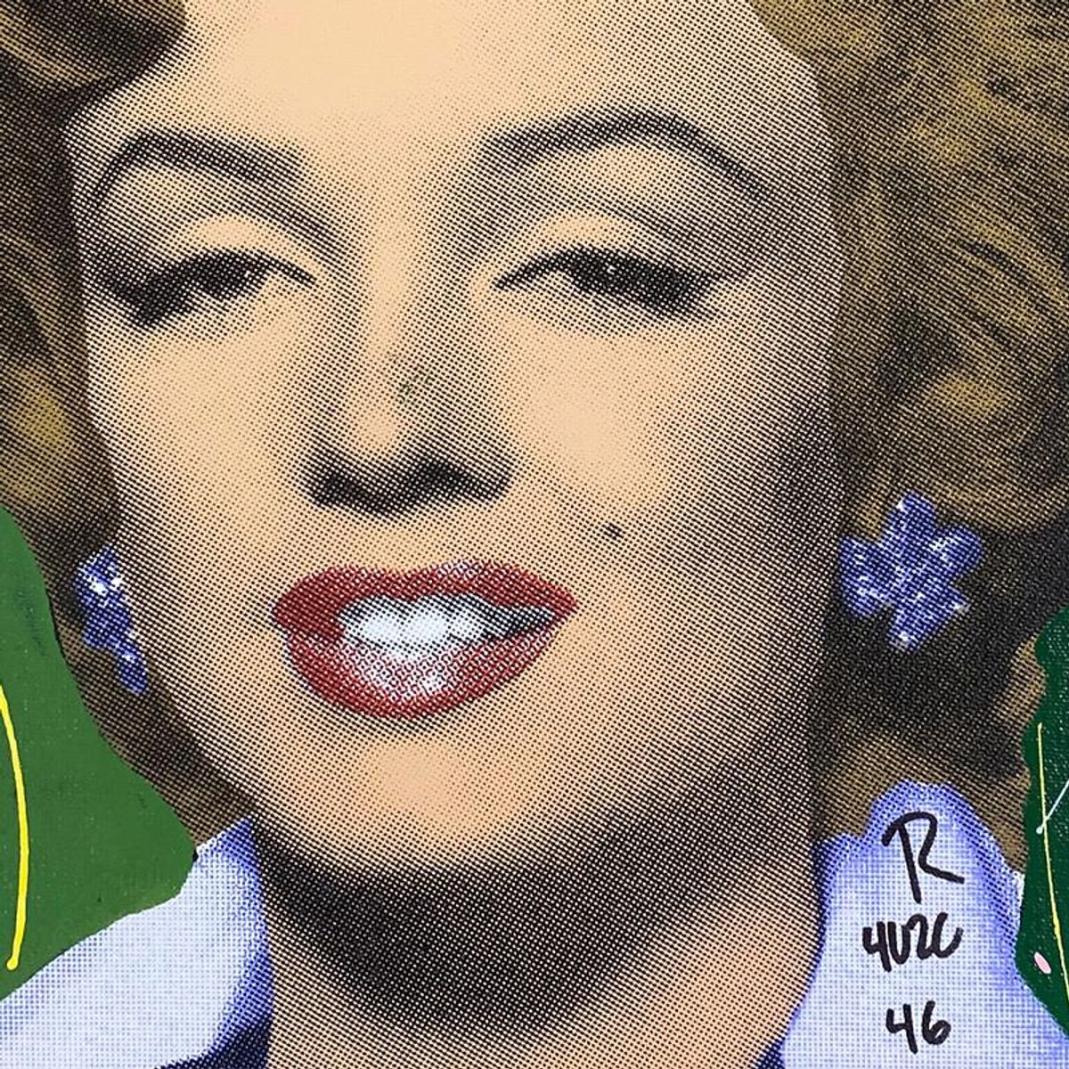 Ringo Daniel Funes, "Marilyn Classic" Framed One-of-a-Kind Mixed Media on Canvas, Hand Signed with Letter of Authenticity.