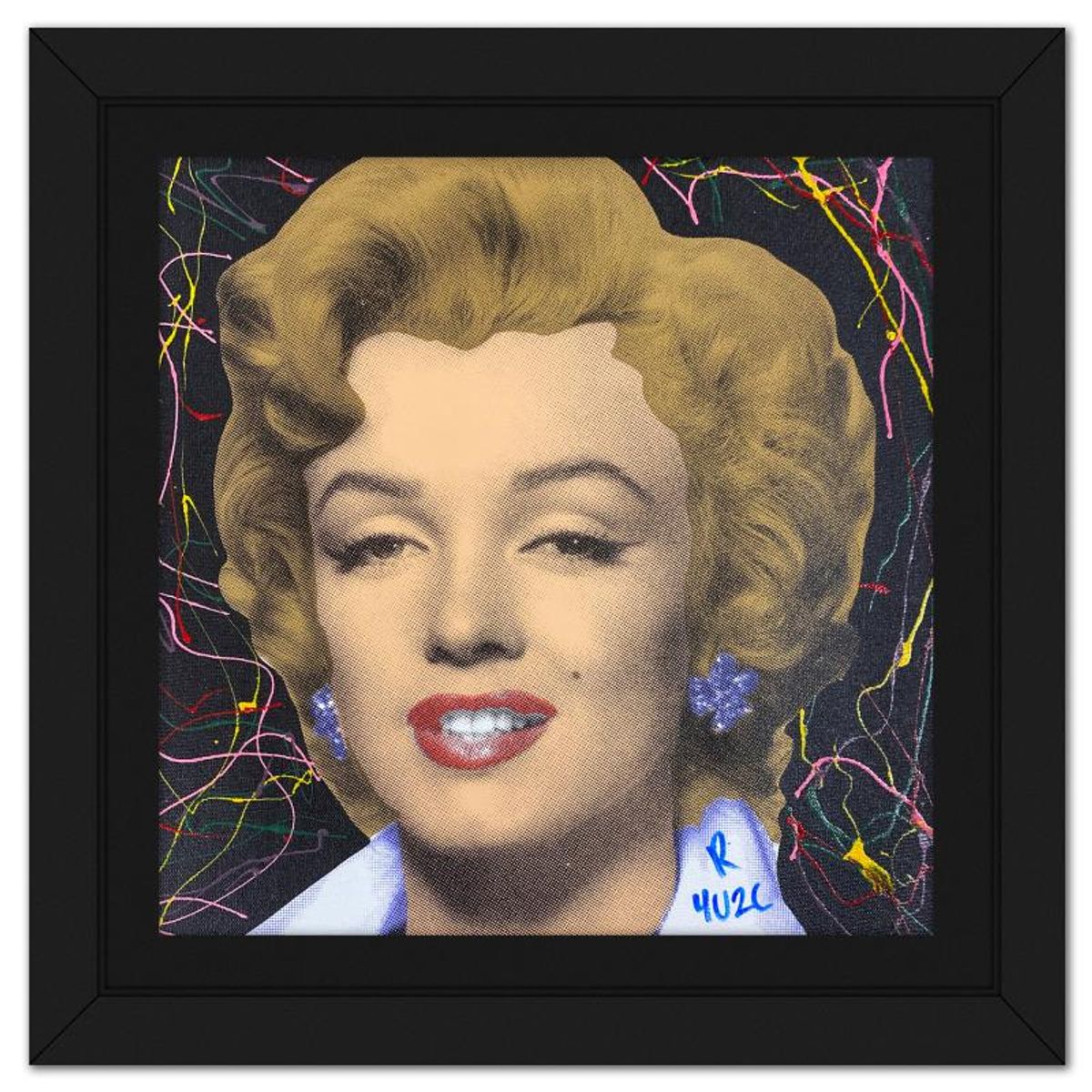 Ringo Daniel Funes, "Marilyn Classic" Framed One-of-a-Kind Mixed Media on Canvas, Hand Signed with Letter of Authenticity.
