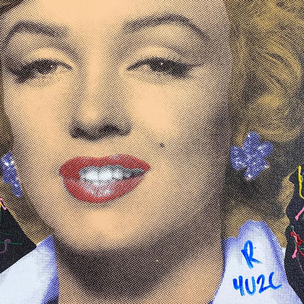 Ringo Daniel Funes, "Marilyn Classic" Framed One-of-a-Kind Mixed Media on Canvas, Hand Signed with Letter of Authenticity.