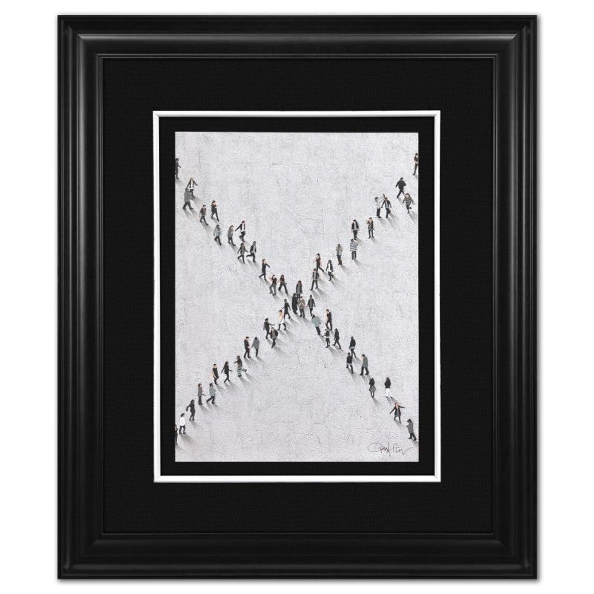 Craig Alan, "Fragments (Populous)" Framed Original Mixed Media on Vintage Wallpaper, Hand Signed with Letter of Authenticity.