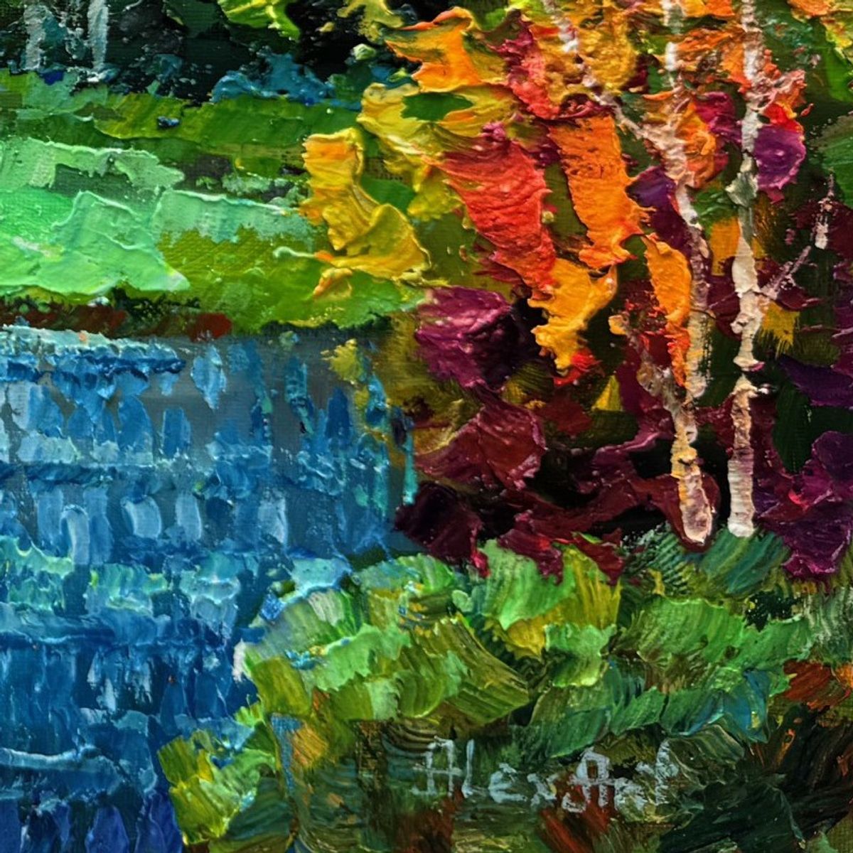 Alexander Antanenka, "Azure Sky" Hand Signed Original Painting on Canvas with Letter of Authenticity.