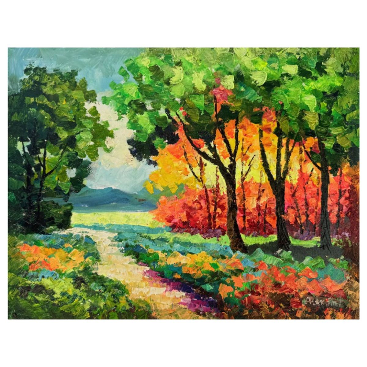 Alexander Antanenka, "The Radiance Of Autumn" Hand Signed Original Painting on Canvas with Letter of Authenticity.