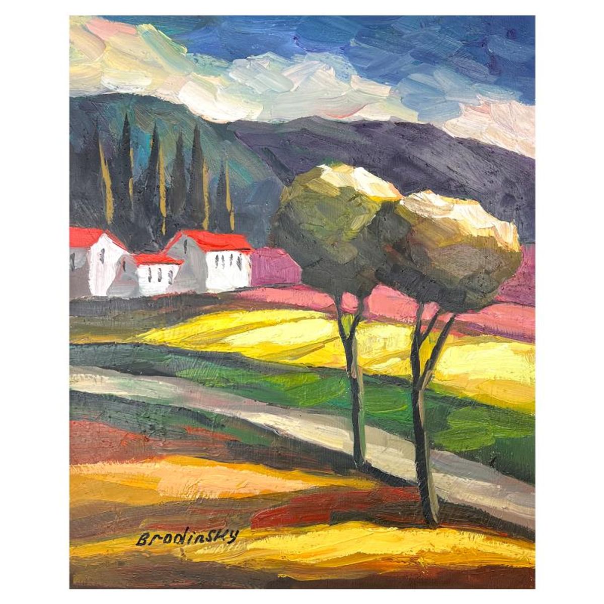 Slava Brodinsky, Hand Signed Original Painting on Canvas with Letter of Authenticity.