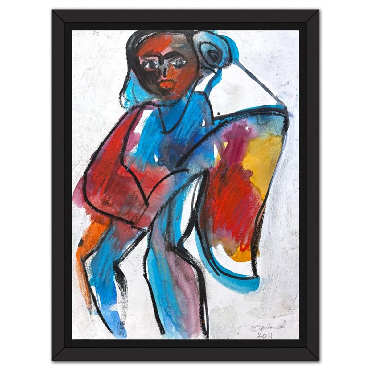 Jenik Cook, Framed Hand Signed Original Painting with Letter of Authenticity.
