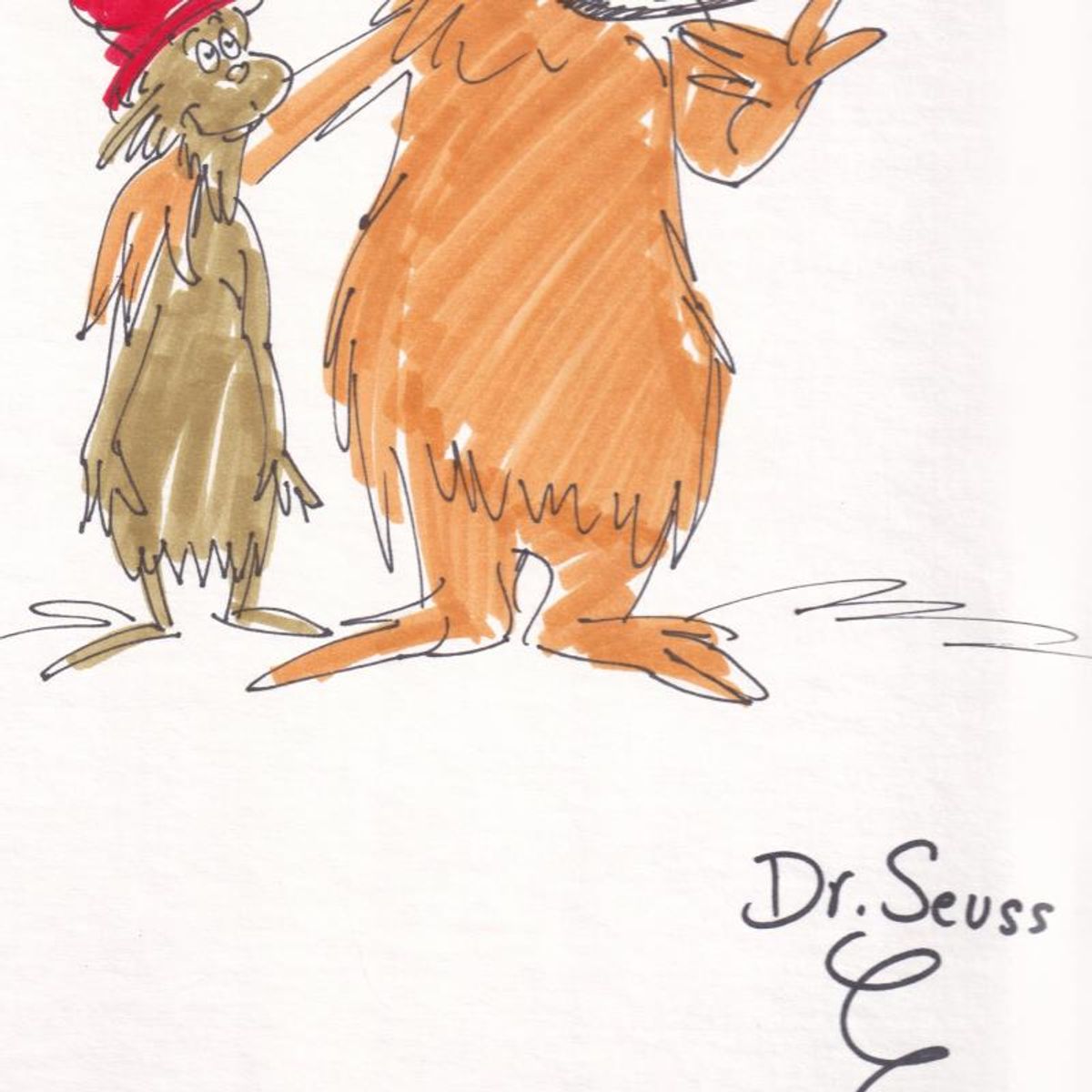 Dr. Seuss (1904-1991), "Best Wishes, Green Eggs and Ham" Hand Signed Original Art with Letter of Authenticity.