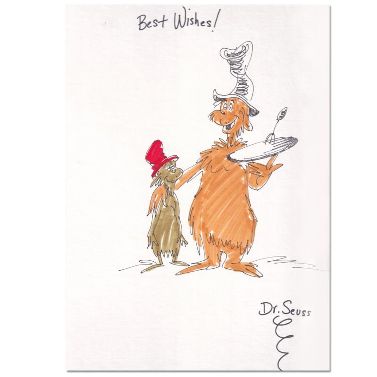 Dr. Seuss (1904-1991), "Best Wishes, Green Eggs and Ham" Hand Signed Original Art with Letter of Authenticity.