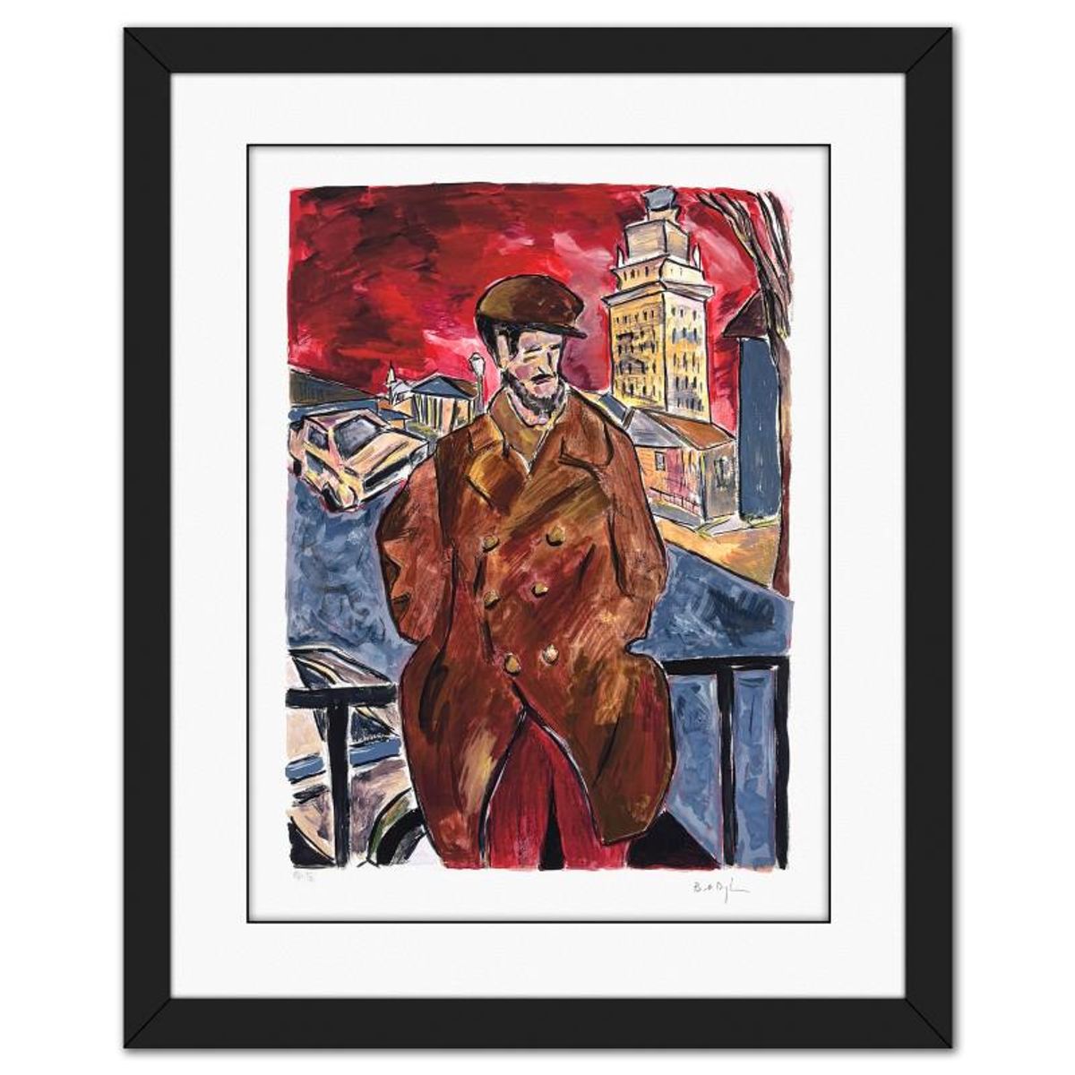 Bob Dylan, "Man on Bridge (2012)" Framed Limited Edition, PP Numbered 1/2 and Hand Signed with Letter of Authenticity.