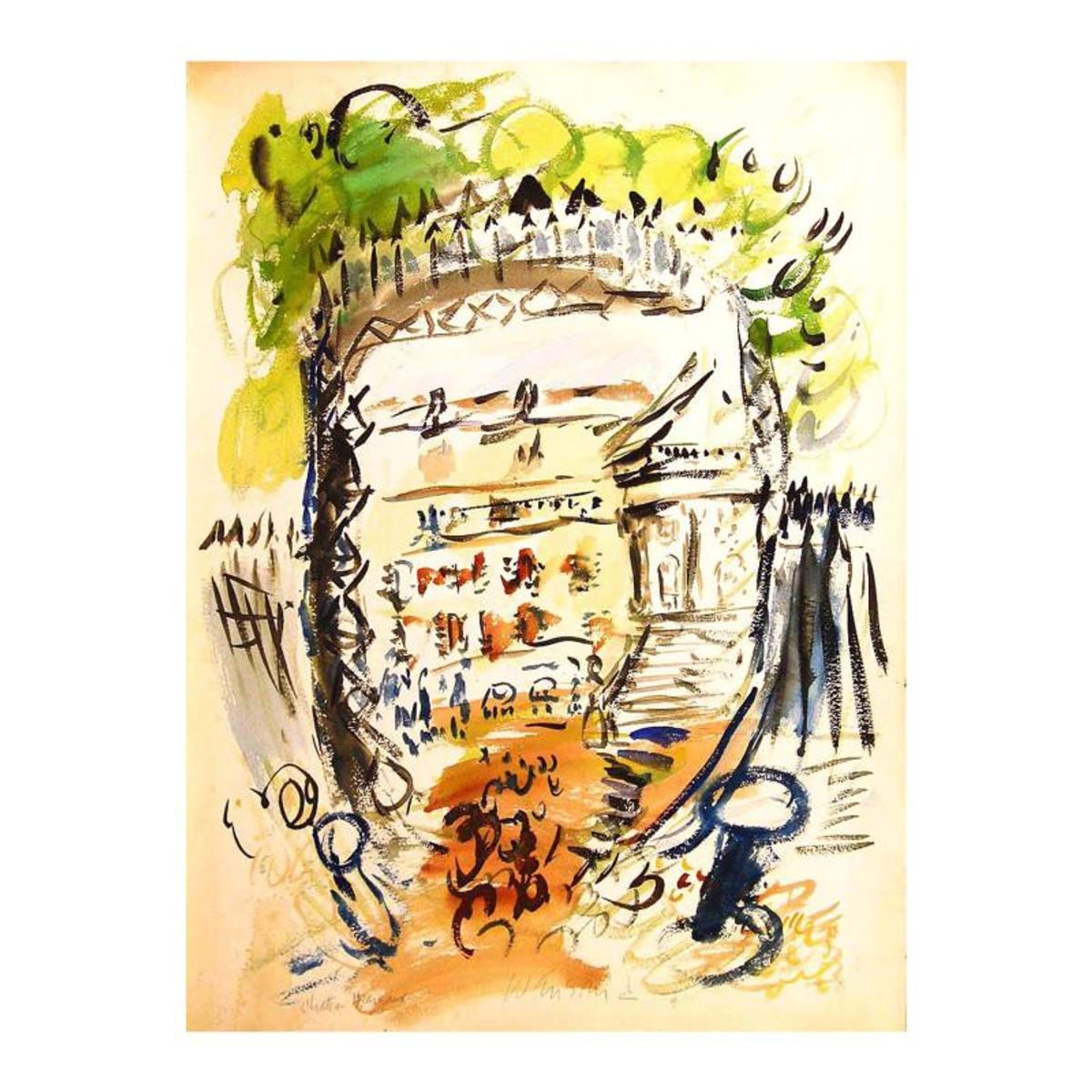 Wayne Ensrud, "Chateau Margaux" Mixed Media Original Artwork; Hand Signed; COA