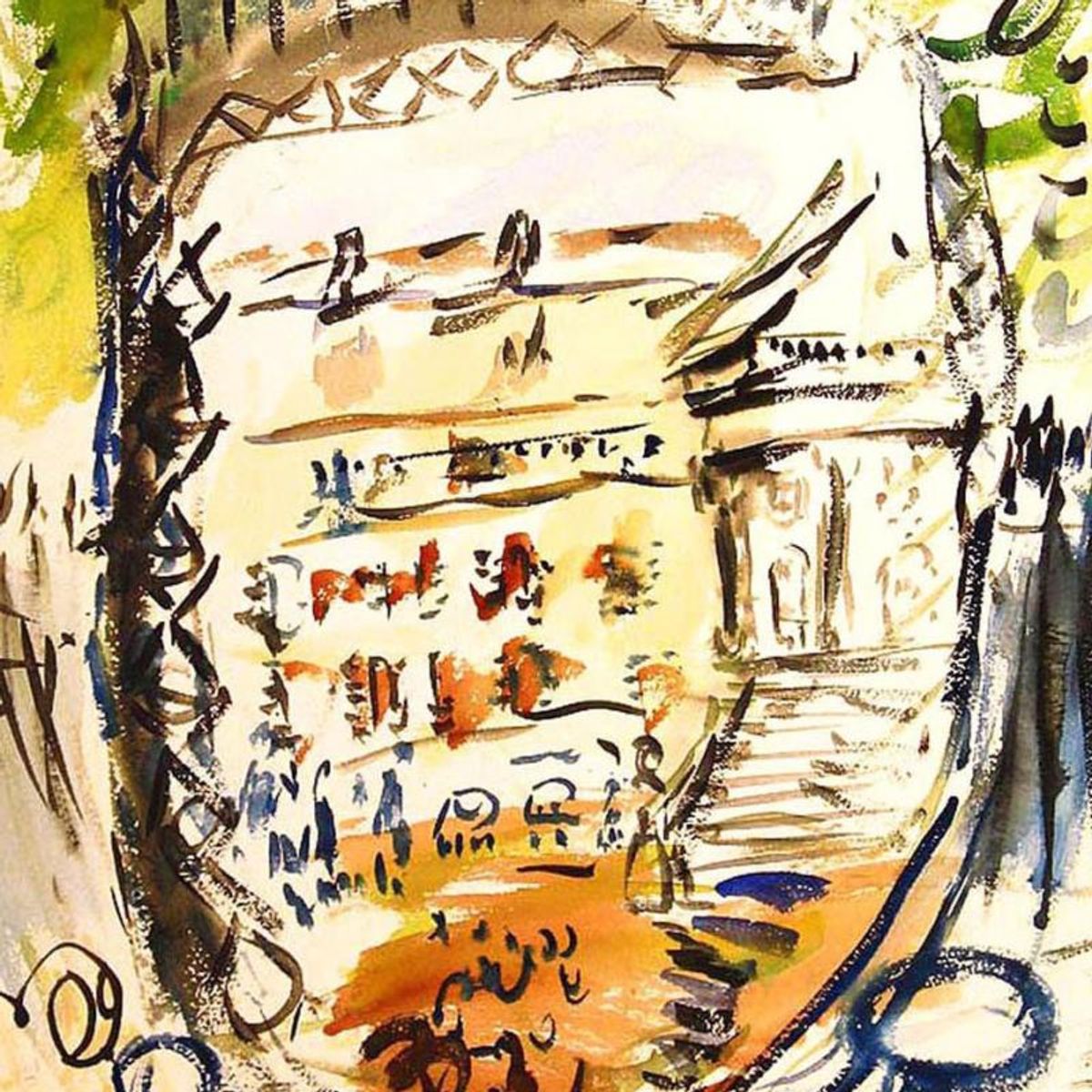 Wayne Ensrud, "Chateau Margaux" Mixed Media Original Artwork; Hand Signed; COA