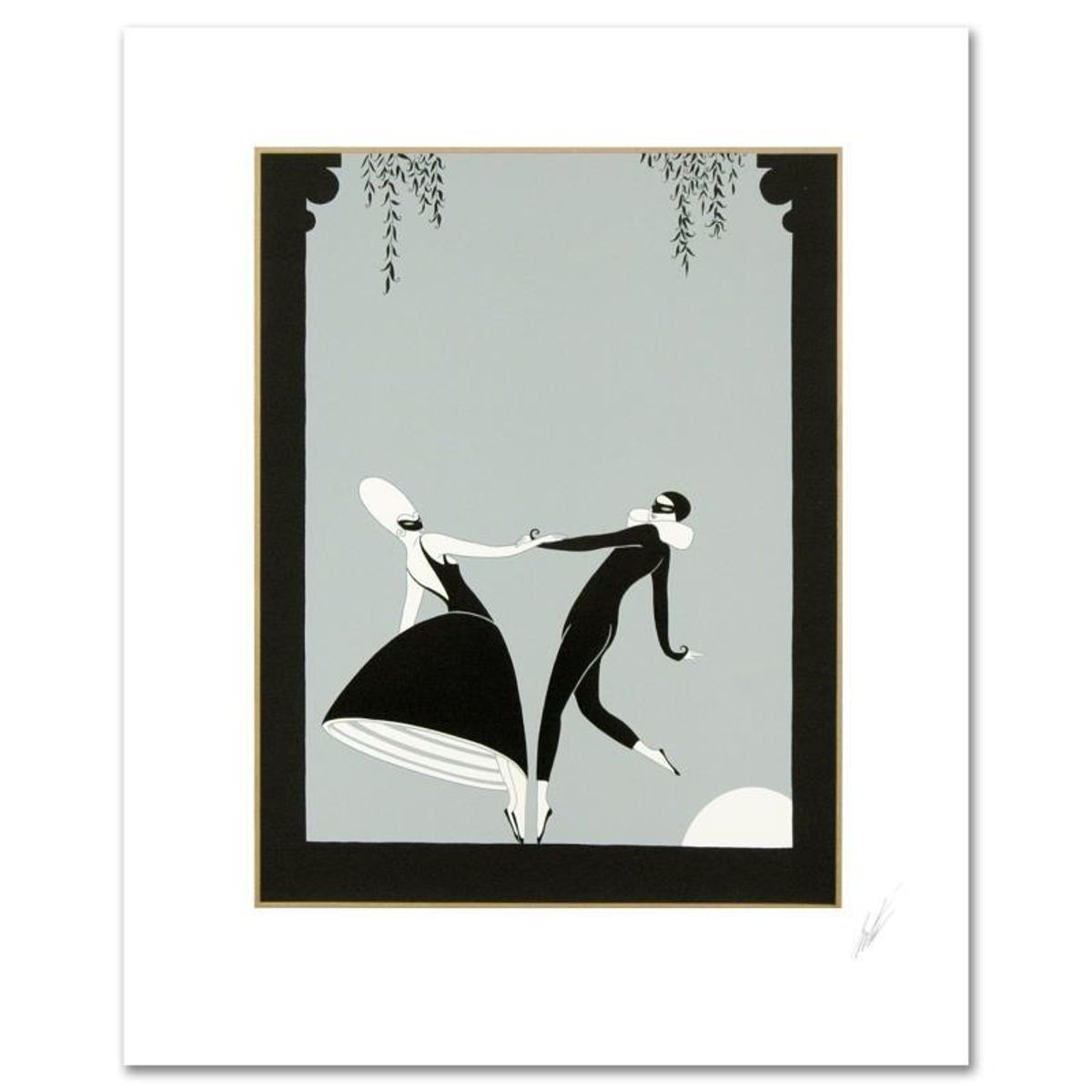 Erte (1892-1990), "Pas de Deux" Hand Signed Limited Edition Serigraph, Numbered AP XVIII/XX with Certificate of Authenticity.