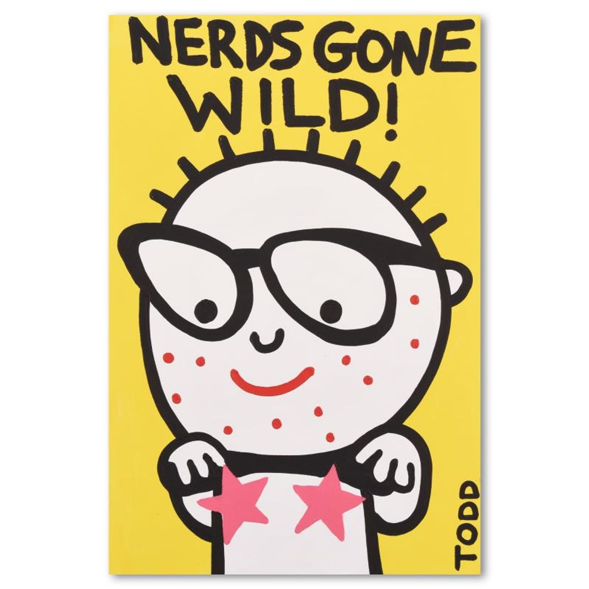 Todd Goldman, "Nerds Gone Wild" Original Acrylic Painting on Gallery Wrapped Canvas (24" x 36"), Hand Signed with Letter of Authenticity.