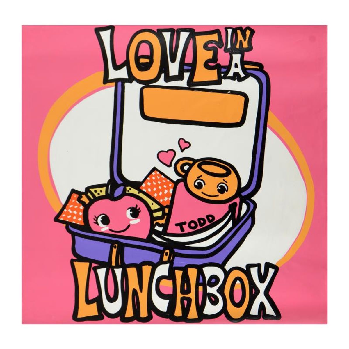 Todd Goldman, "Lunch Box" Original Acrylic Painting (48" x 48") on Canvas, Hand Signed with Certificate of Authenticity.