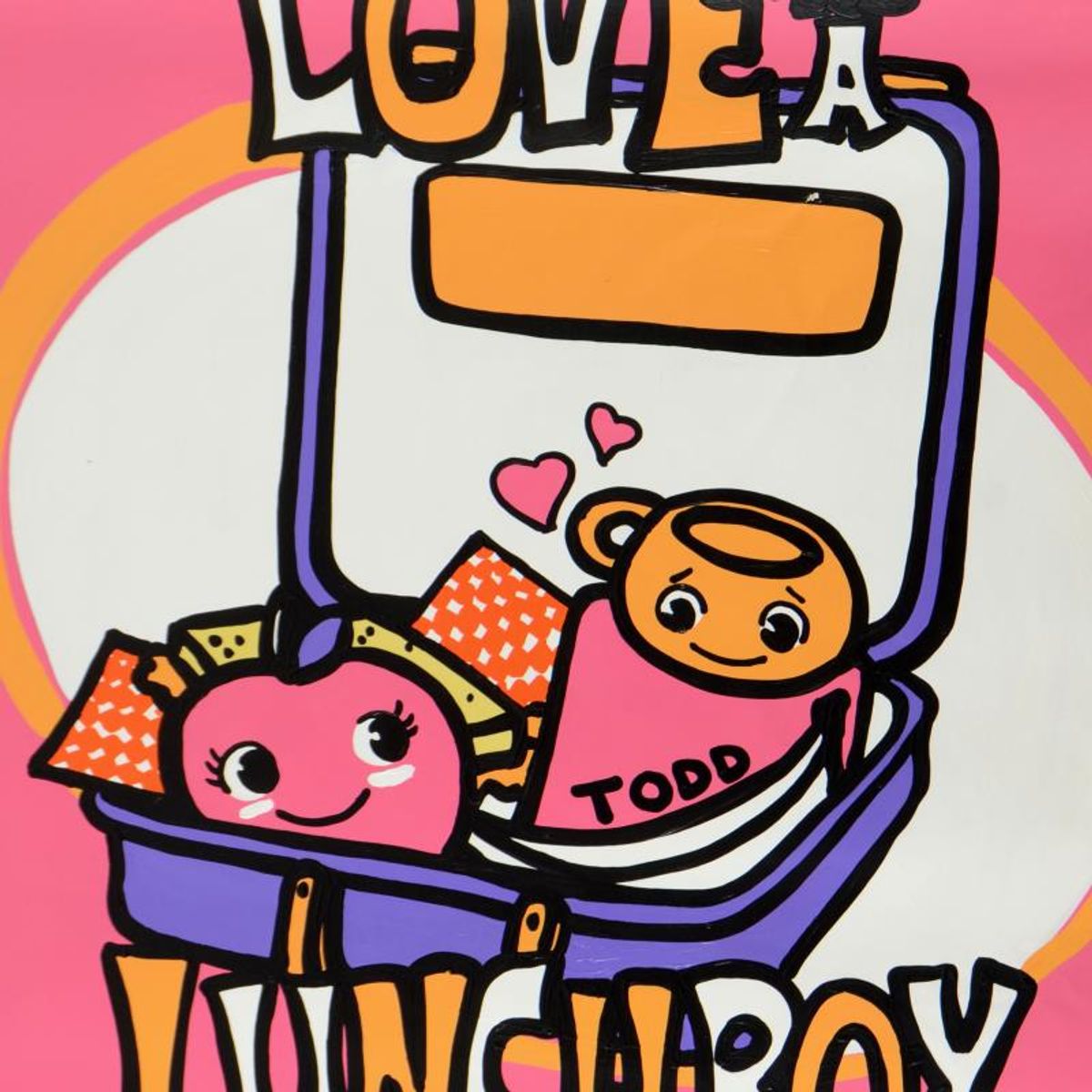 Todd Goldman, "Lunch Box" Original Acrylic Painting (48" x 48") on Canvas, Hand Signed with Certificate of Authenticity.