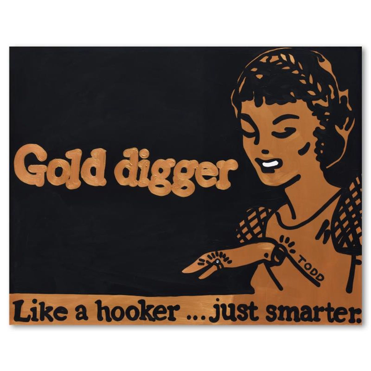 Todd Goldman, "Gold Digger" Original Acrylic Painting on Gallery Wrapped Canvas (60" x 48"), Hand Signed with Letter of Authenticity.