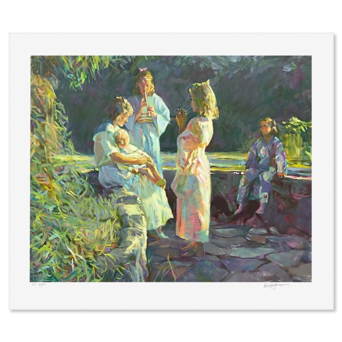 Don Hatfield, "Flute Player" Limited Edition Printer's Proof, Numbered 20/20 and Hand Signed with Letter of Authenticity.