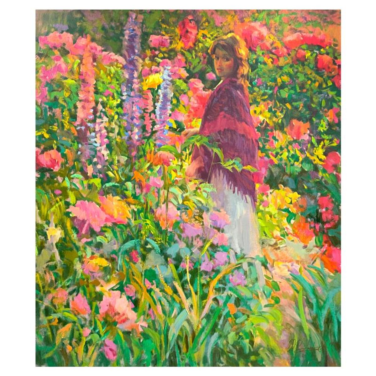 Don Hatfield, "Private Garden" Limited Edition Printer's Proof on Canvas, Numbered 11/11 and Hand Signed with Letter of Authenticity.