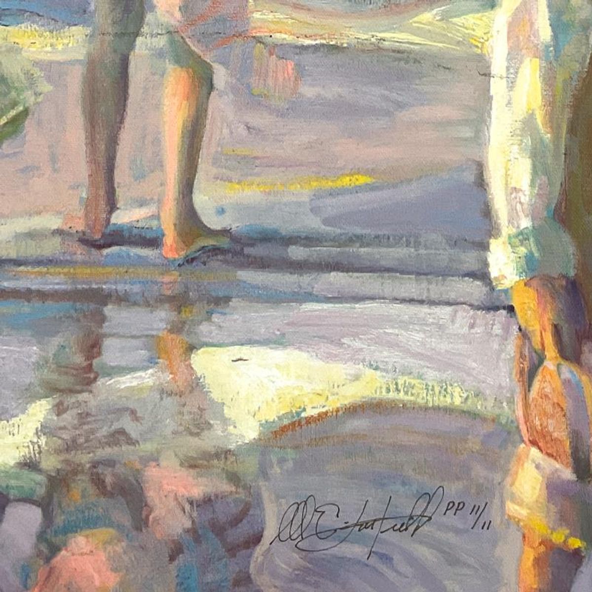 Don Hatfield, "Frolicking at the Seashore" Limited Edition Publisher's Proof on Canvas, Numbered 11/11 and Hand Signed with Letter of Authenticity.