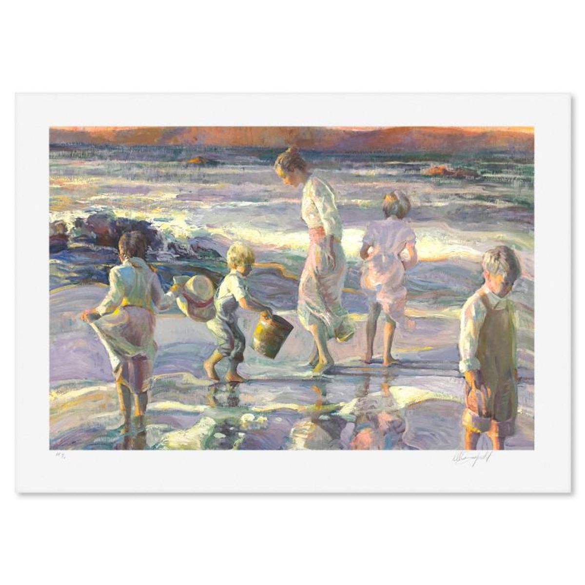 Don Hatfield, "Frolicking at the Seashore" Limited Edition Printer's Proof Serigraph, Numbered 1/11 and Hand Signed with Letter of Authenticity.