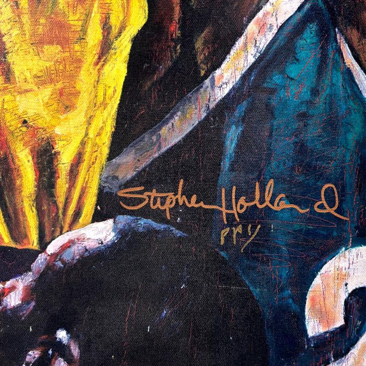 Stephen Holland, "Kareem" Hand Painted Limited Edition on Canvas, PP Numbered 1 and Hand and Hand Signed by the Artist and Kareem with Certificate of Authenticity.