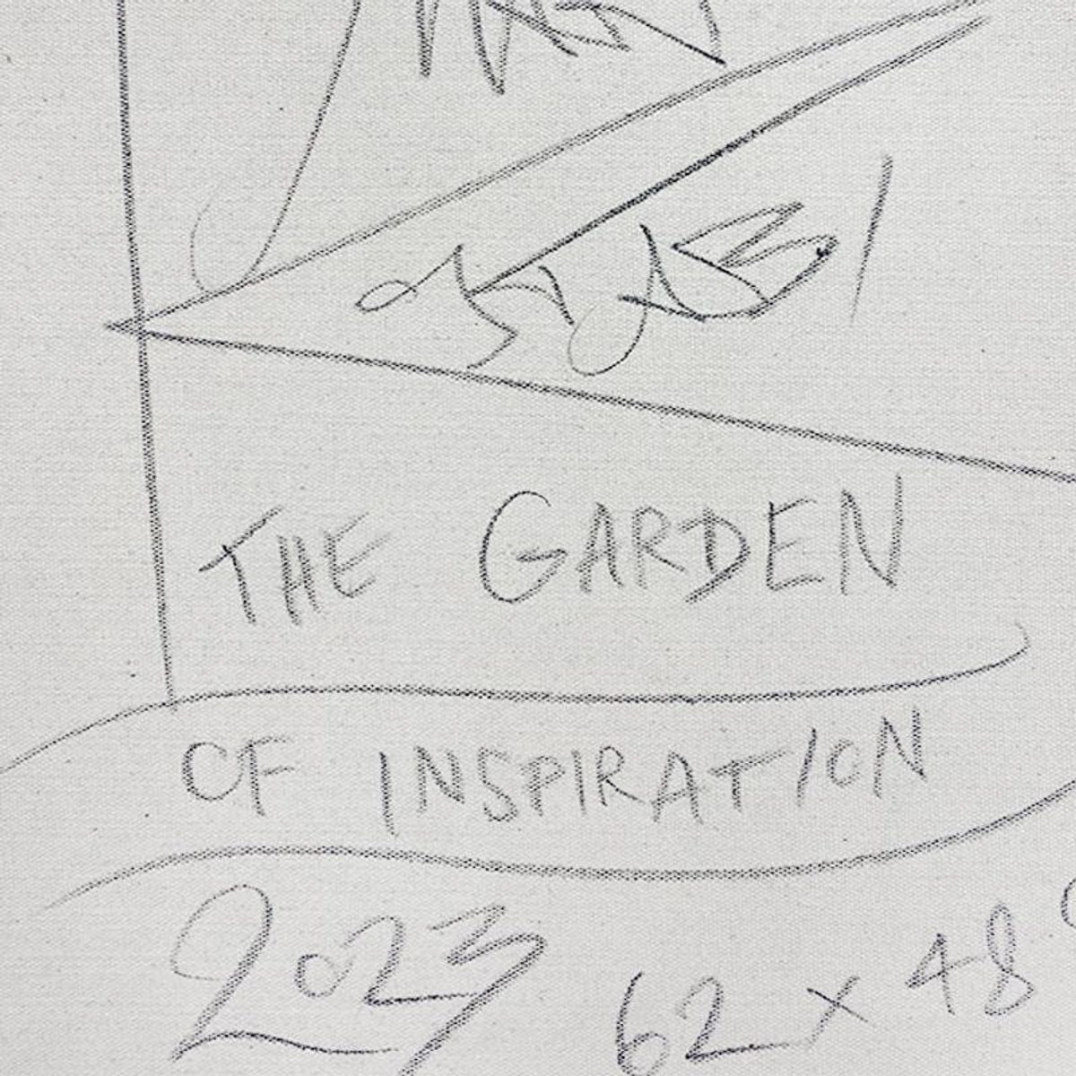Mark Kostabi, "The Garden of Imagination" Framed Original Oil Painting on Canvas, Hand Signed with COA
