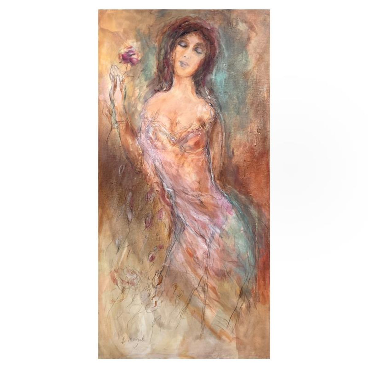 Batia Magal, Original Acrylic Painting on Canvas, Hand Signed with Letter of Authenticity.