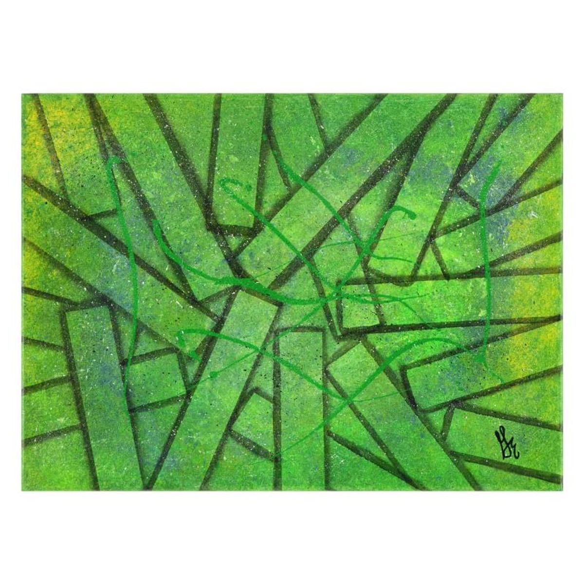 George Marlowe (d. 2026), "Barricade" Hand Signed Original Acrylic Painting on Canvas with Certificate of Authenticity.