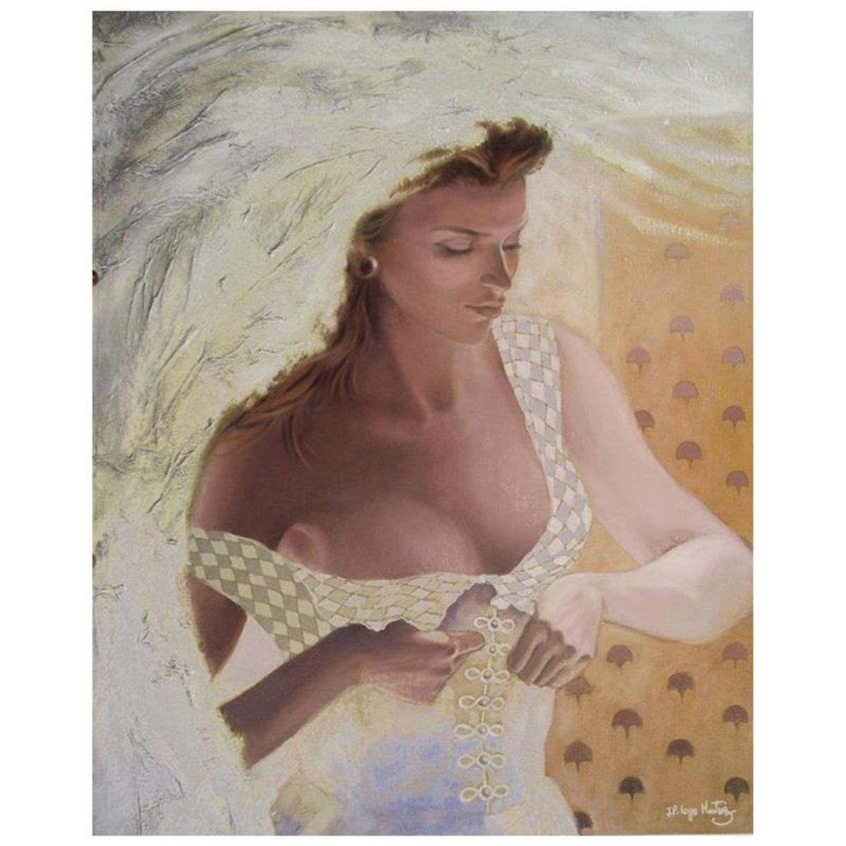 Jean-Paul Loppo Martinez, "La Mariee" Limited Edition Textured Giclee on Board, Numbered and Hand Signed with Letter of Authenticity.