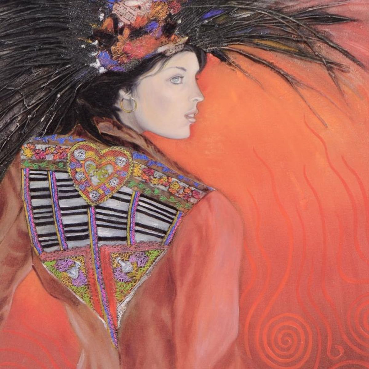 Jean-Paul Loppo Martinez, "Le Veste Brodee" Framed Limited Edition Textured Giclee on Board, Numbered 12/150 and Hand Signed with Letter of Authenticity.