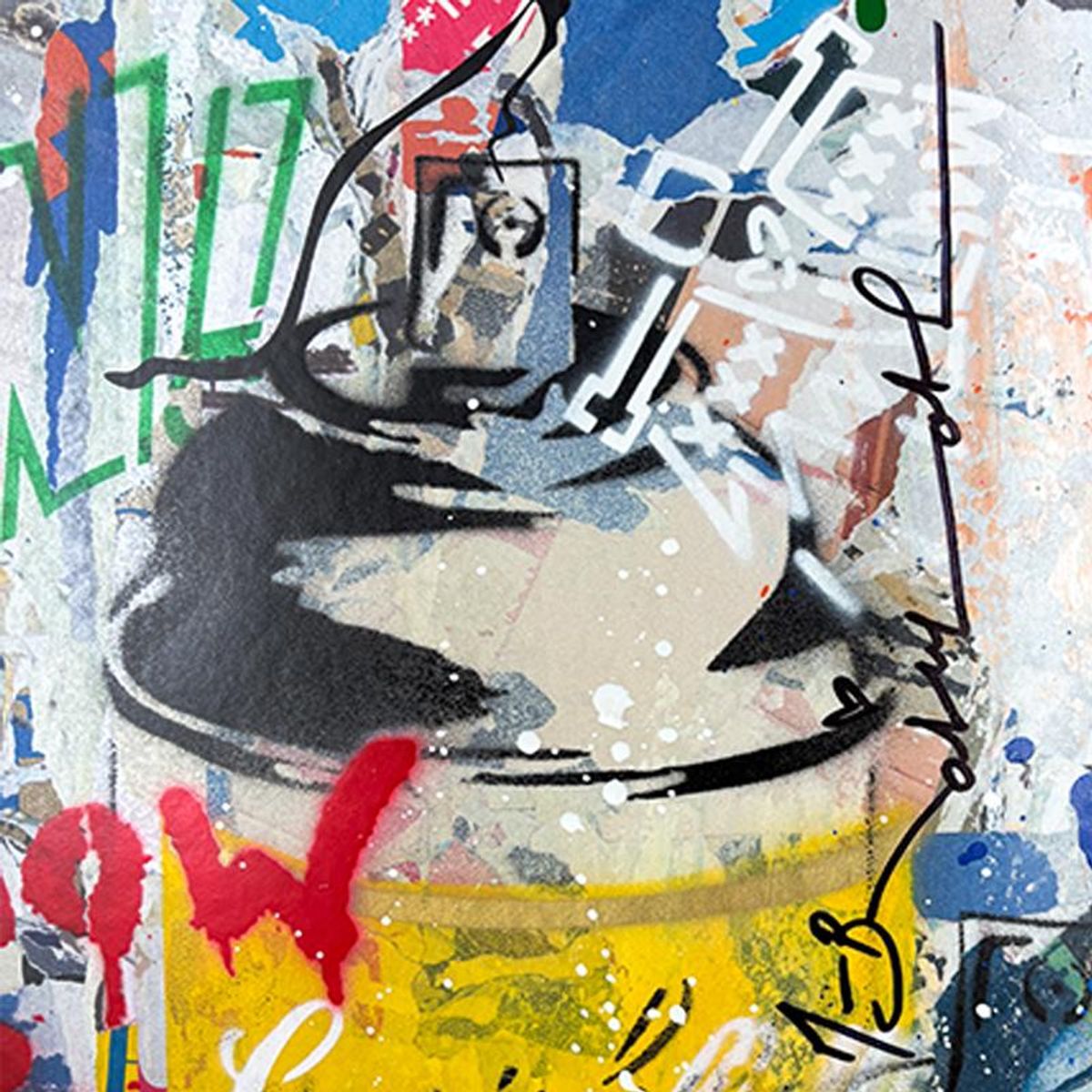 Mr Brainwash, "Balloon Girl" Framed Mixed Media Original, Hand Signed with Certificate of Authenticity.