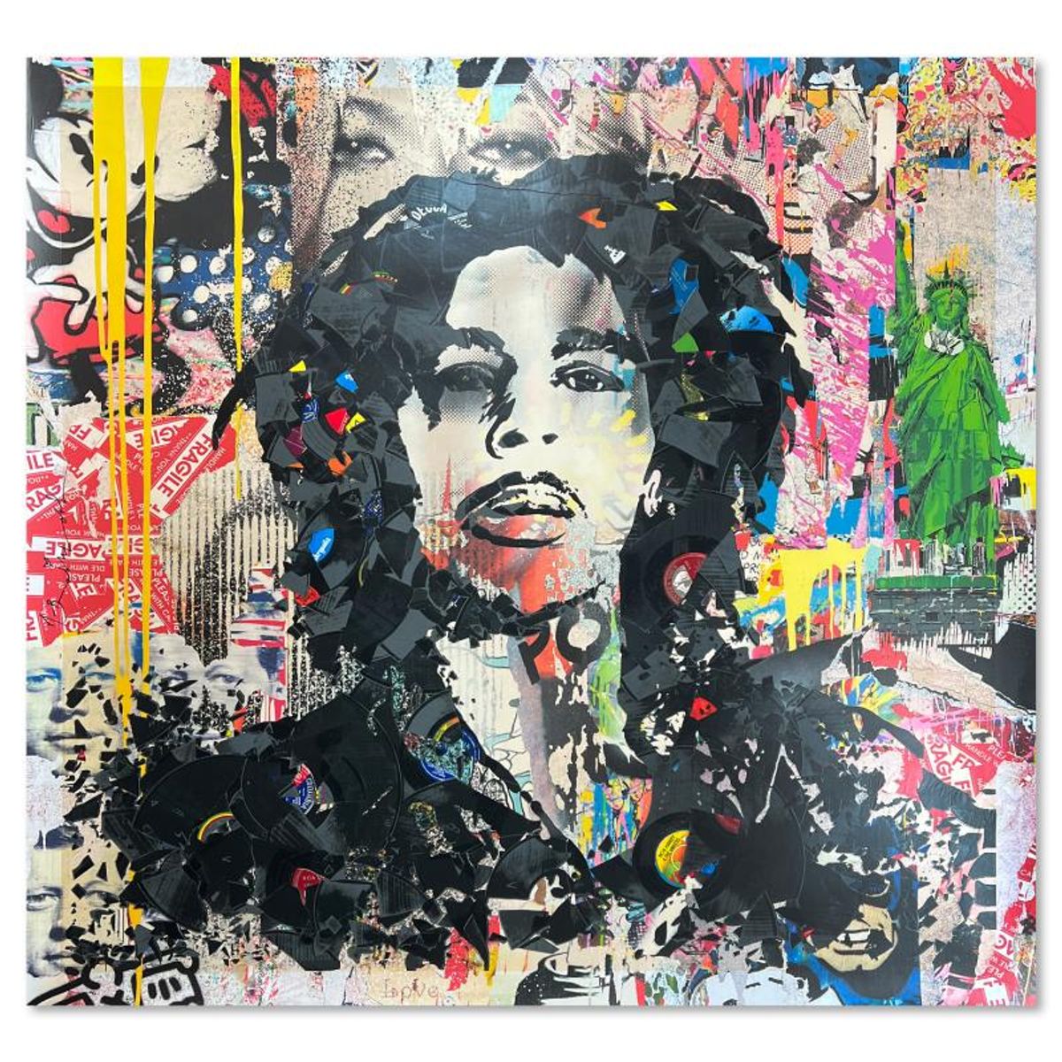 Mr. Brainwash, "Songs of Freedom" Unique (UNIQ) Mixed Media, Hand Signed with Certificate of Authenticity.