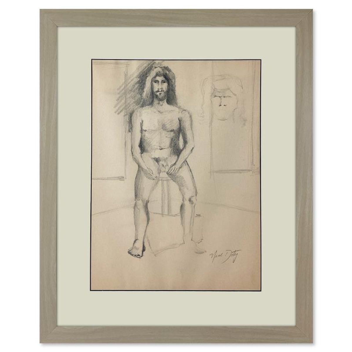 Neal Doty (1941-2016), Framed Original Drawing, Hand Signed with Letter of Authenticity.