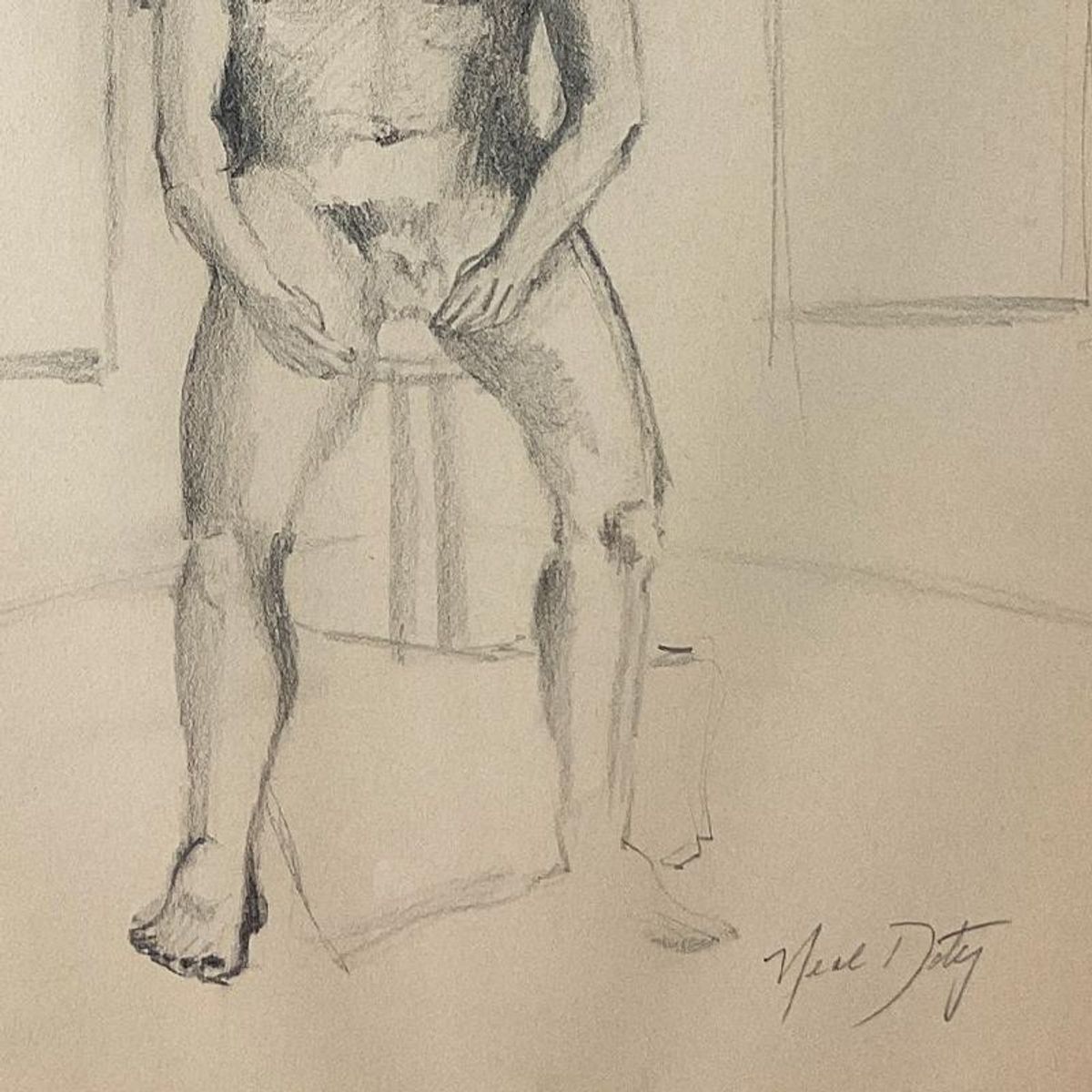 Neal Doty (1941-2016), Framed Original Drawing, Hand Signed with Letter of Authenticity.