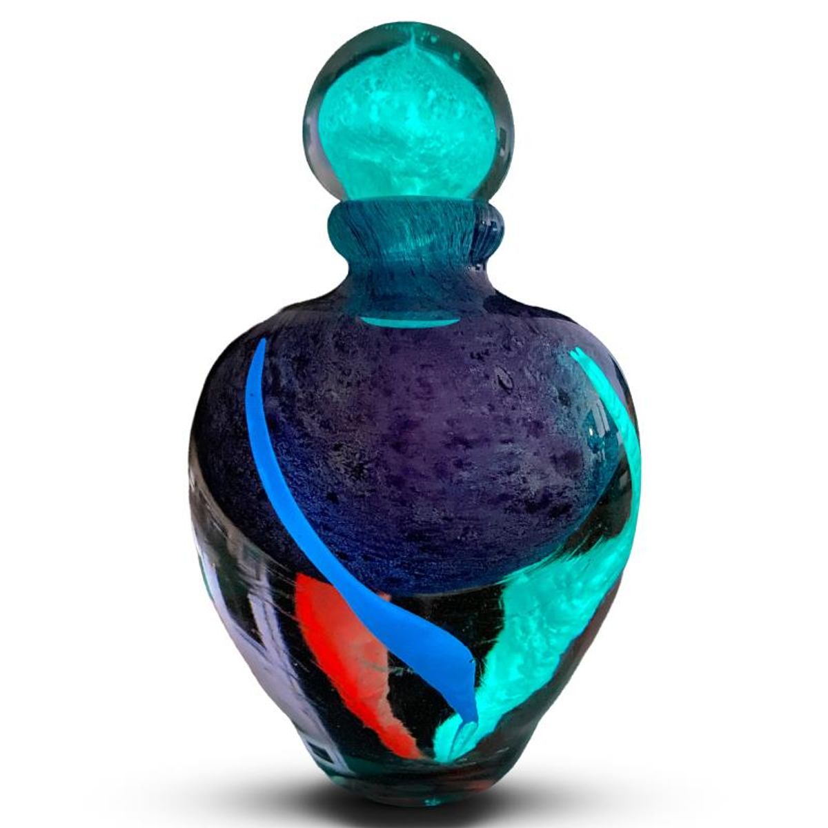 Jean Claude Novaro (1943-2014), Hand Blown Glow in the Dark Glass Sculpture, Hand Signed with Letter of Authenticity.