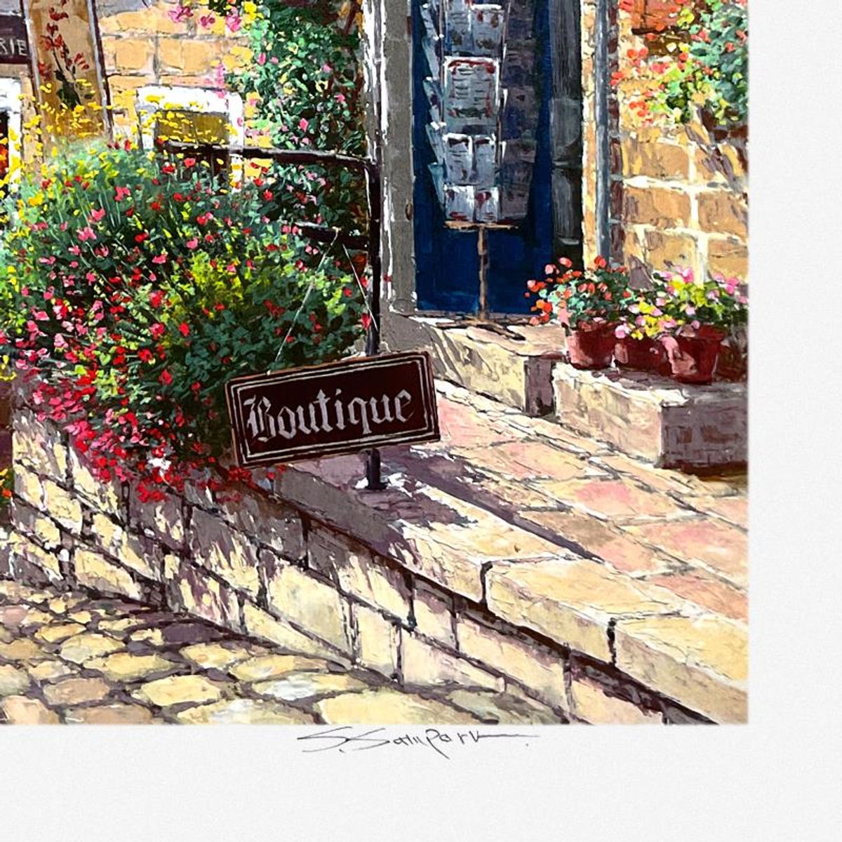Sam Park, "Streets of St Emilion" Limited Edition Printer's Proof Serigraph, Numbered 1/3 and Hand Signed with Letter of Authenticity.