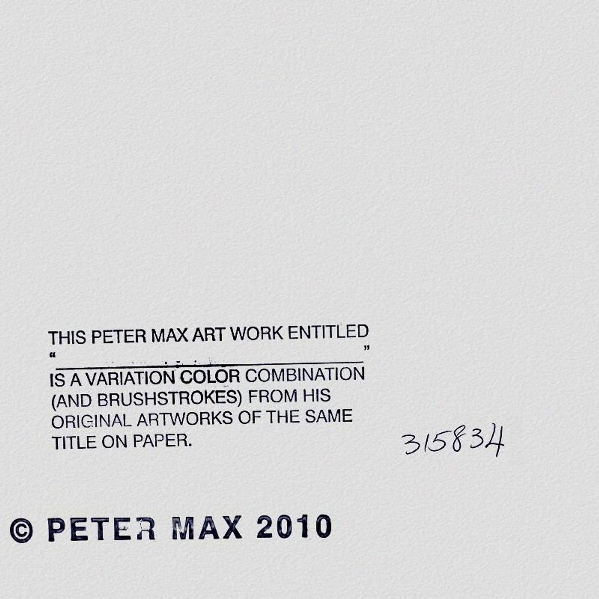 Peter Max, "Umbrella Man" Framed One-of-a-Kind Mixed Media, Hand Signed with Registration Number Certifying Authenticity.