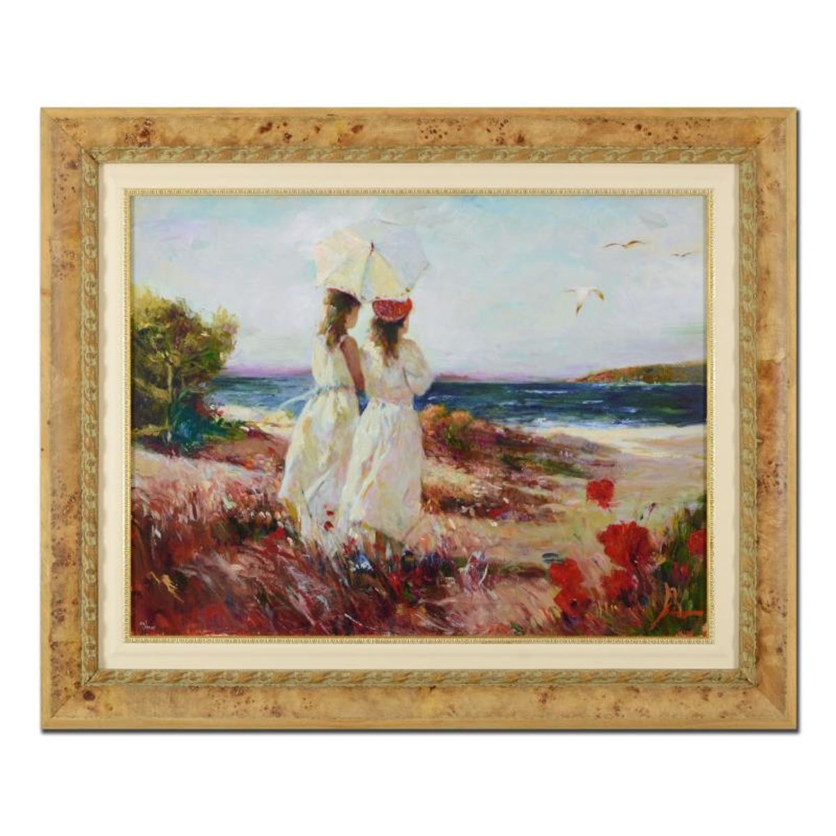 Pino (1939-2010), "Sister" Framed Limited Edition Hand Embellished Giclee on Canvas. Numbered and Hand Signed with Certificate of Authenticity.