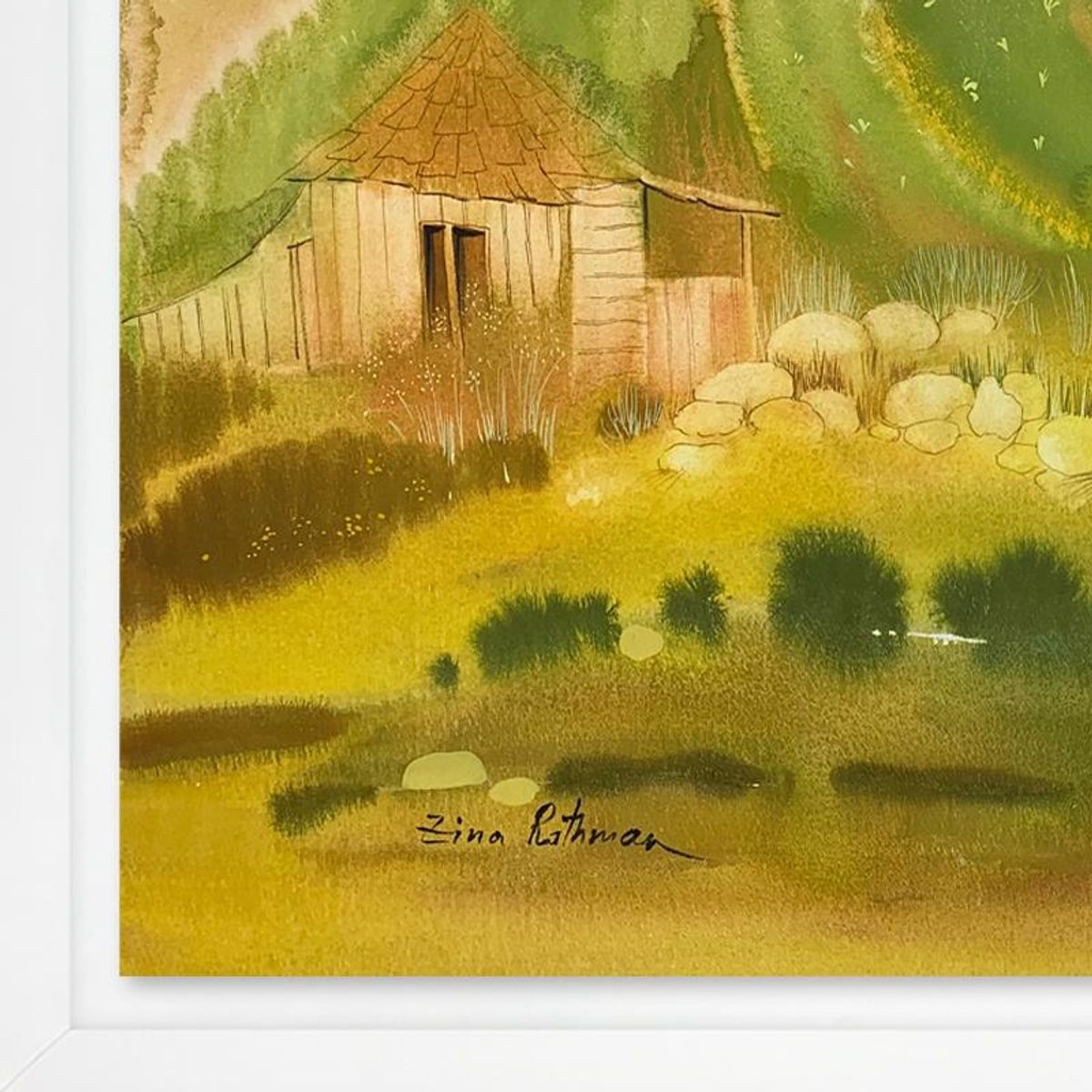 Zina Roitman, Framed Hand Signed Original Painting with Letter of Authenticity.