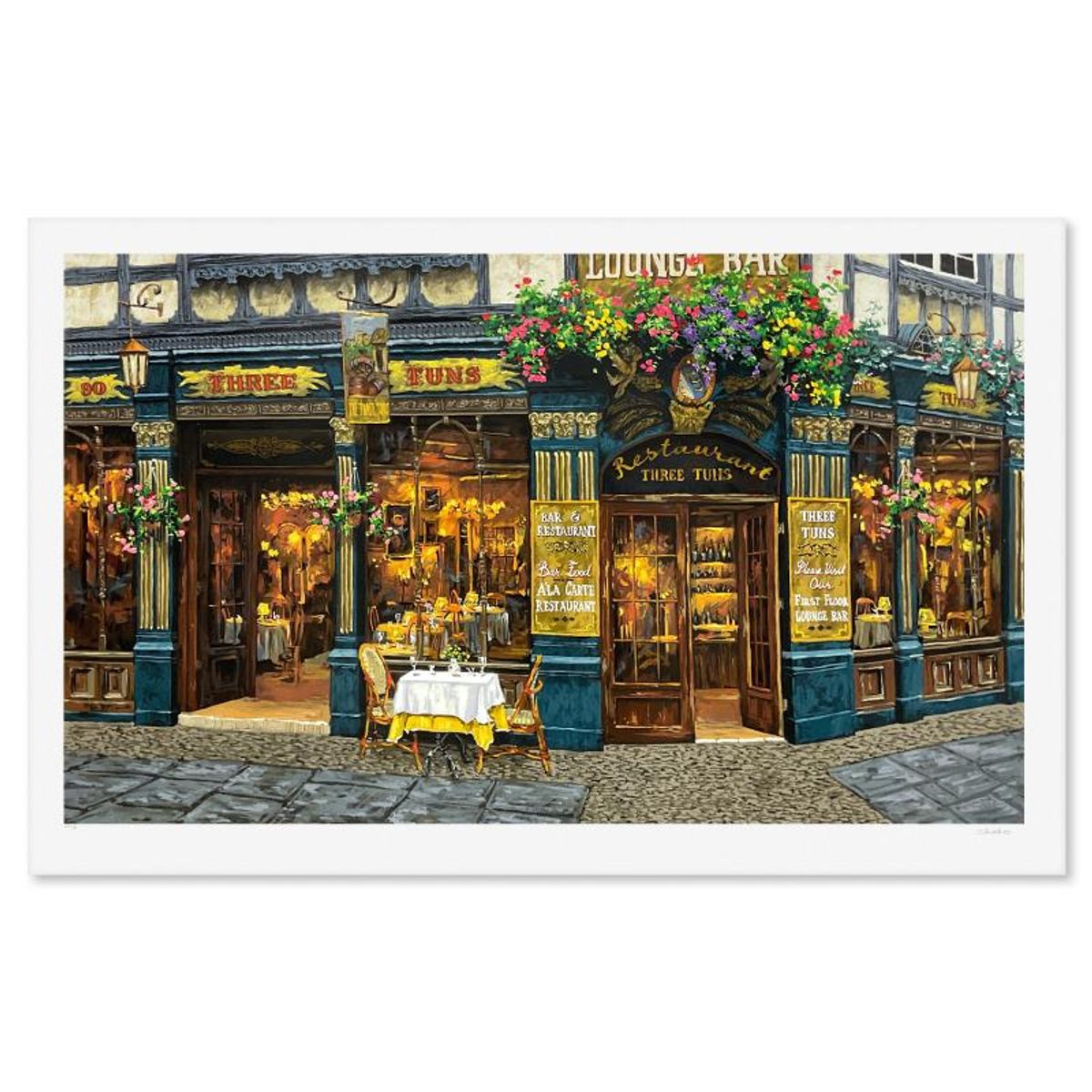 Viktor Shvaiko, "London for Two (White)" Limited Edition Printer's Proof Serigraph (30" x 50"), Numbered 1/3 and Hand Signed with Letter of Authenticity.