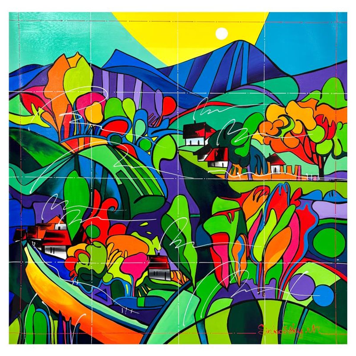 Natalia Sinkovsky, Original Acrylic Painting on Canvas, Hand Signed with Letter of Authenticity.