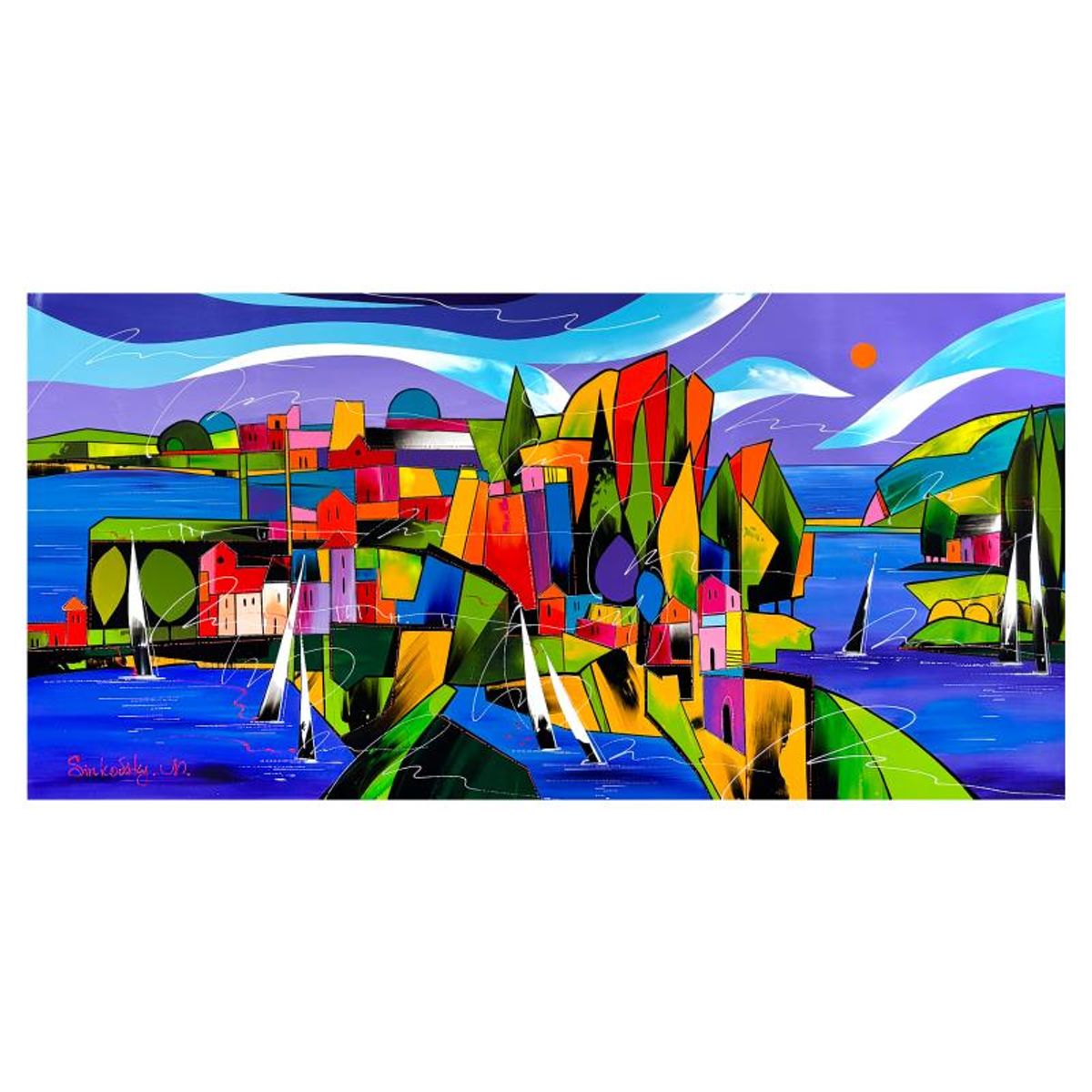 Natalia Sinkovsky, Original Acrylic Painting on Canvas, Hand Signed with Letter of Authenticity.