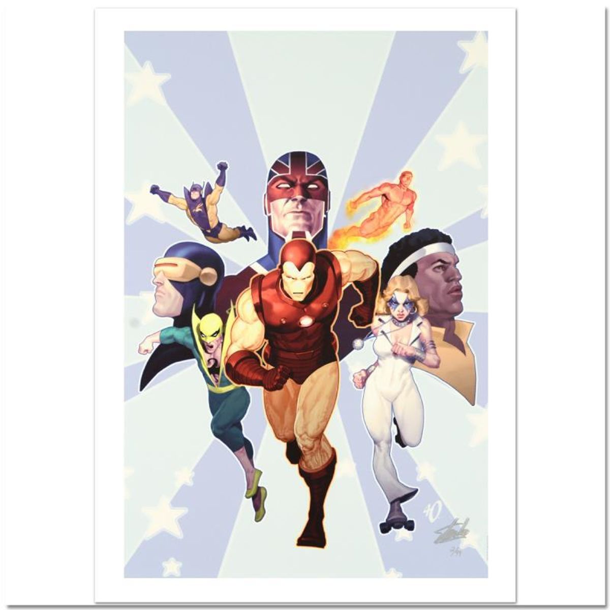 Stan Lee Signed, Marvel Comics Limited Edition Canvas 1/99 "Iron Age: Omega #1" with Certificate of Authenticity.