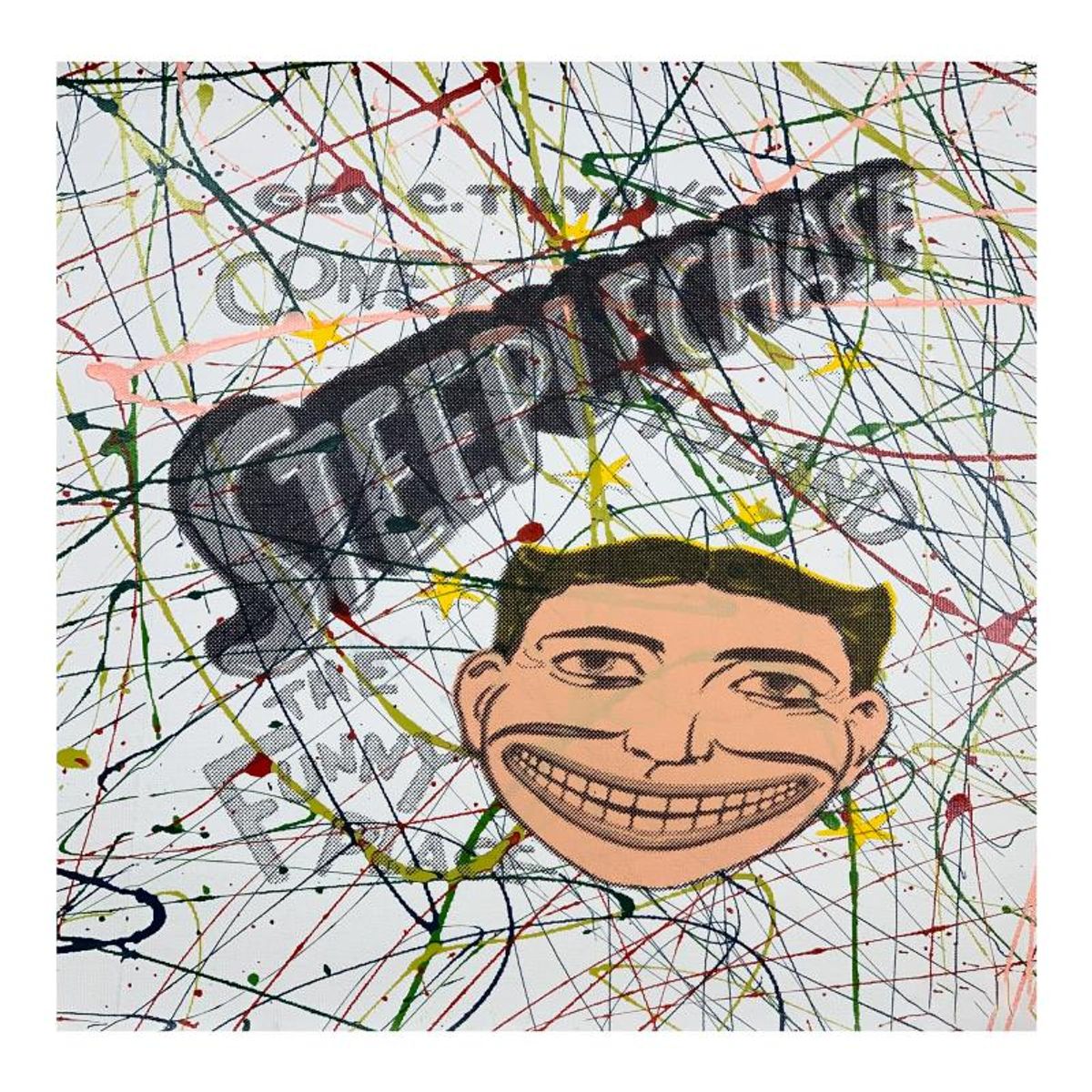 Steve Kaufman (1960-2010), "Steeplechace state 2" Hand Signed and Numbered Limited Edition Hand Pulled silkscreen mixed media on Canvas with LOA.