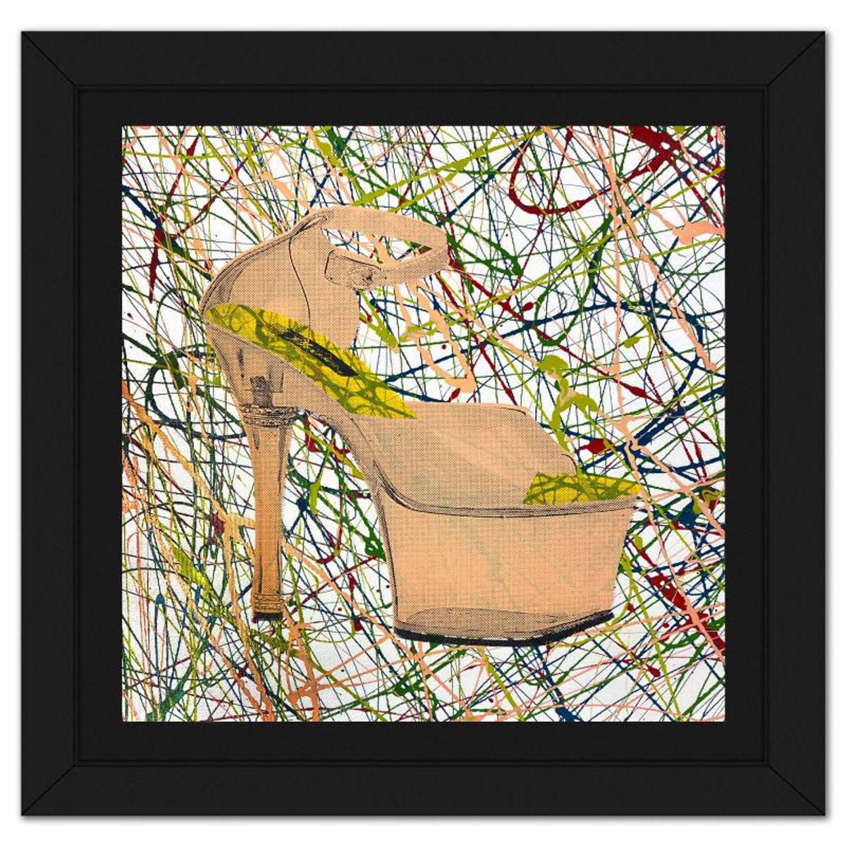 Steve Kaufman (1960-2010), "Stripper Shoes" Framed Hand Embellished Limited Edition Silscreen, Numbered 25/50 Inverso and Hand Signed with Letter of Authenticity