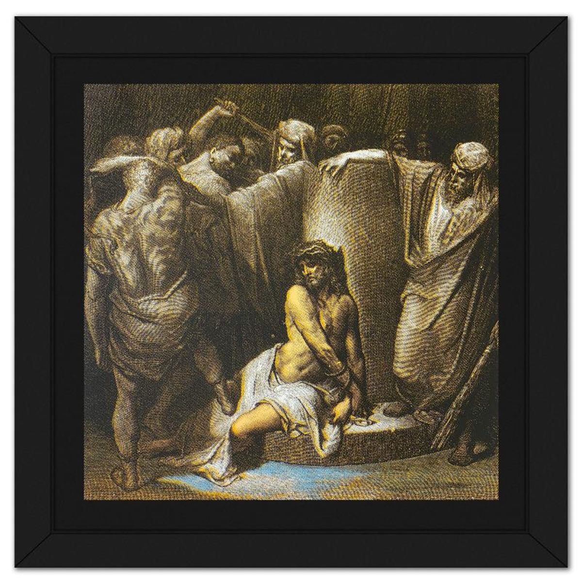 Steve Kaufman (1960-2010), "Jesus in Thorns" Framed Hand Embellished Limited Edition Silscreen, Numbered AP 23/50 Inverso and Hand Signed with Letter of Authenticity