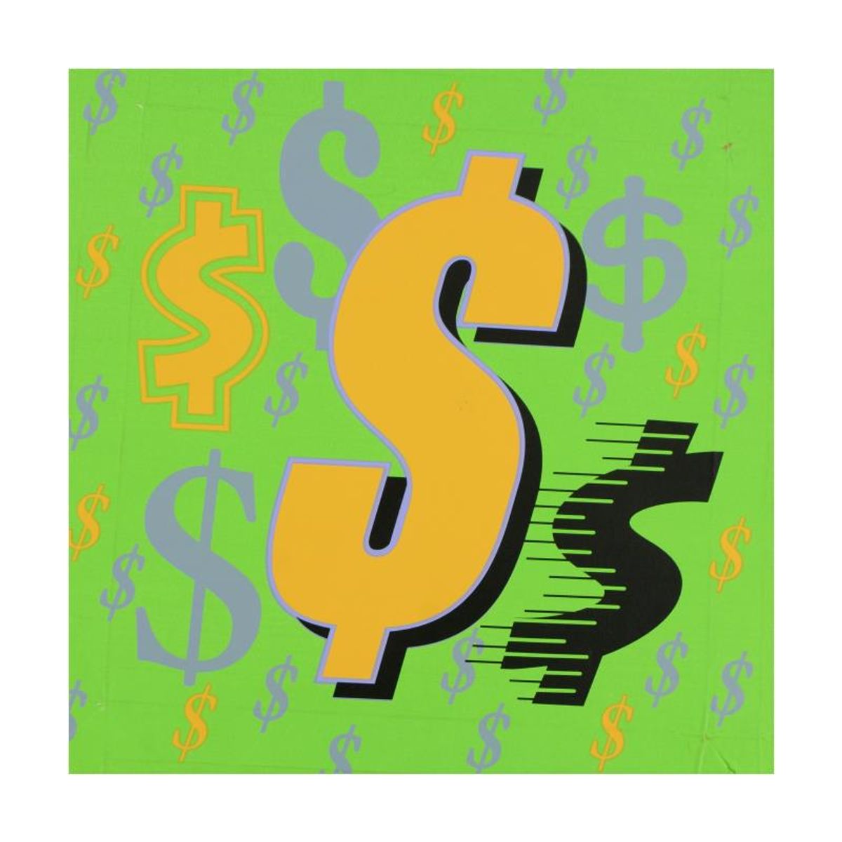Steve Kaufman (1960-2010), "Dollar Signs (Green Italic)" Limited Edition Hand Pulled Silkscreen on Canvas, Numbered 29/50 and Hand Signed Inverso with Certificate of Authenticity.