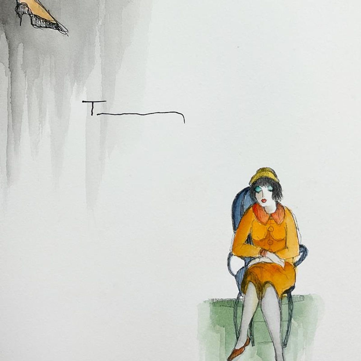 Itzchak Tarkay (1935-2012), Original Mixed Media Watercolor Painting on Paper, Hand Signed with Letter of Authenticity