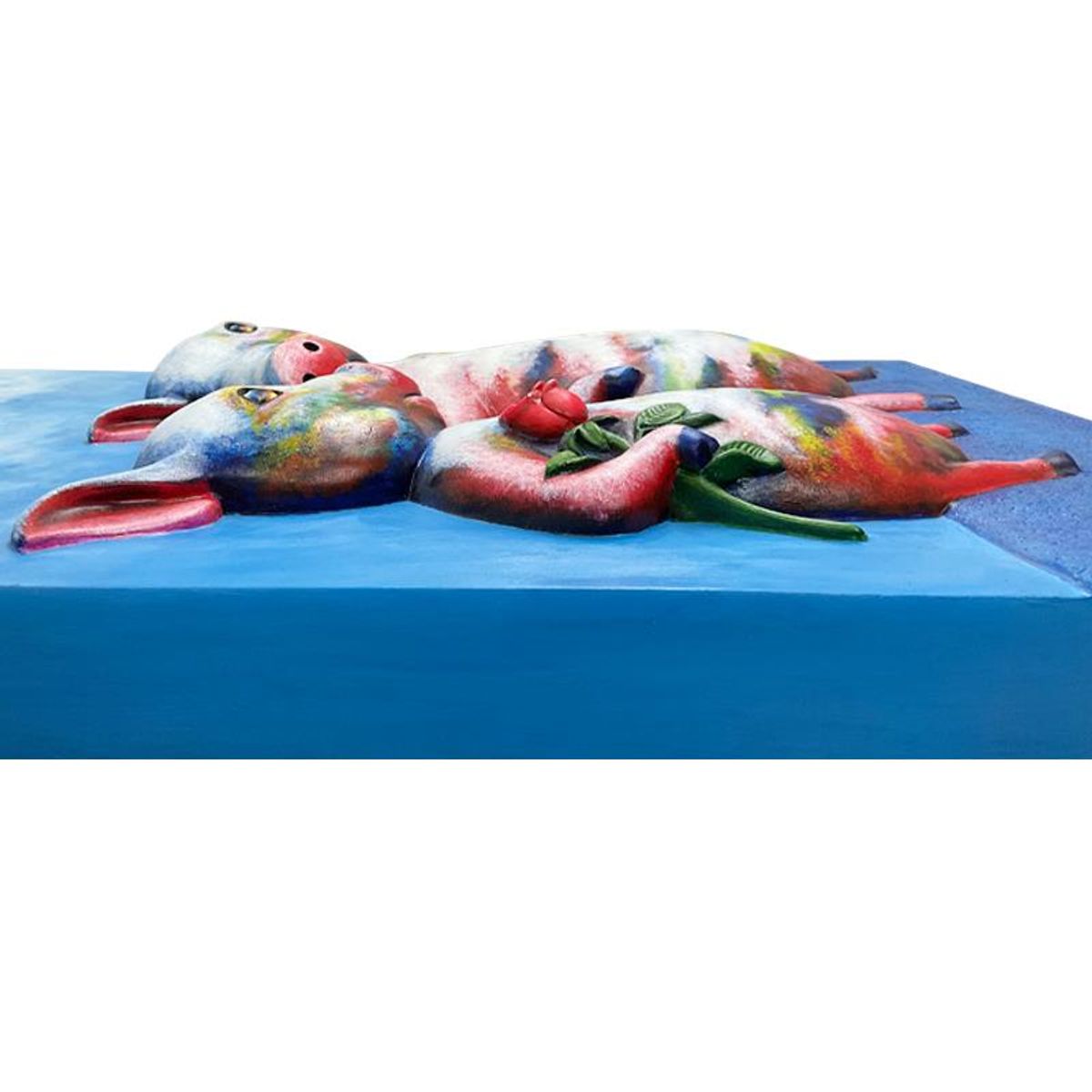 Wang, "Do You Love Me" Hand Painted Limited Edition Bas Relief Sculpture, Numbered 3/3, Hand Signed and Letter of Authenticity.