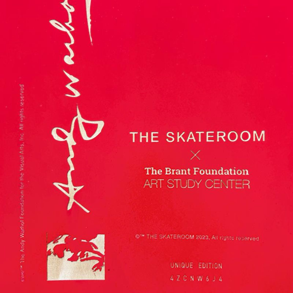 Andy Warhol (1928-1987), "Self-Portrait (Red)" Framed One-of-a-Kind Unique Edition Skateboard, Signed Inverso with Certificate of Authenticity.