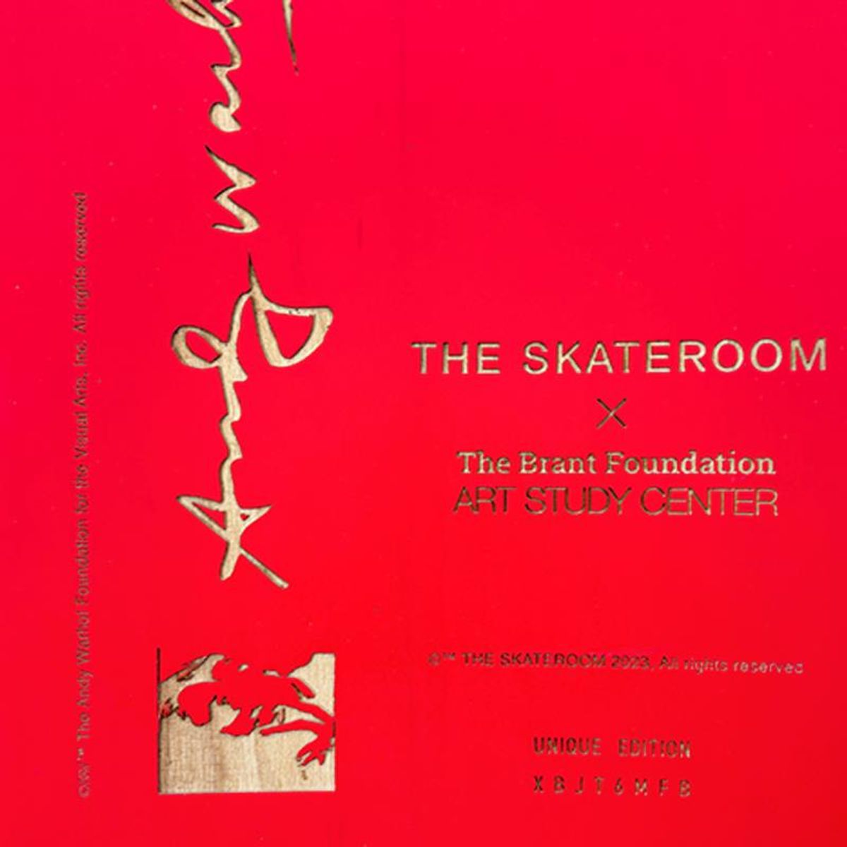 Andy Warhol (1928-1987), "Self-Portrait (Red)" Framed One-of-a-Kind Unique Edition Skateboard, Signed Inverso with Letter of Authenticity.